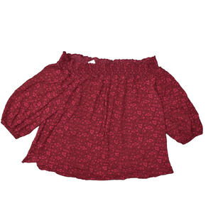 Lane Bryant Red Off-Shoulder Top